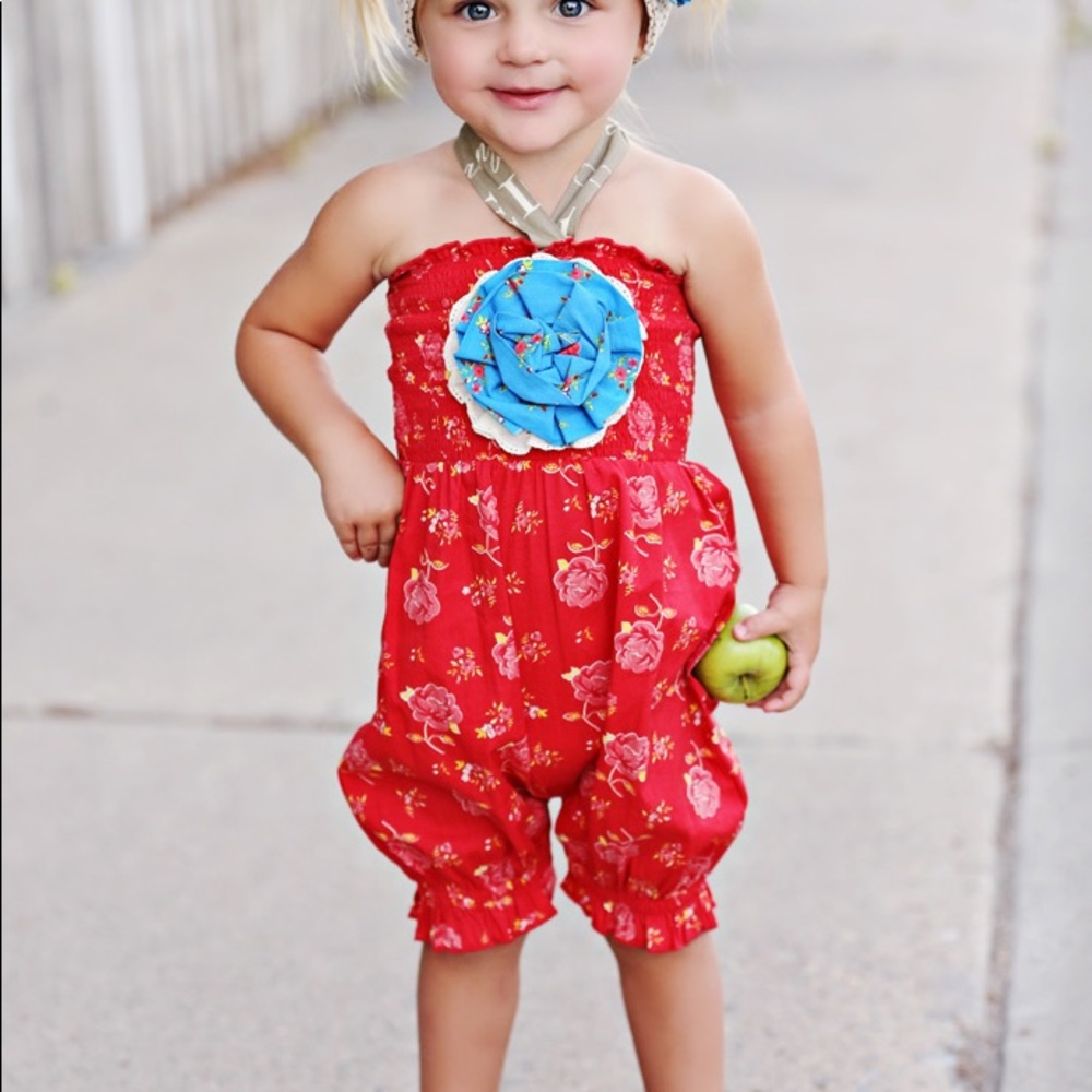 Mustard Pie Fiona Romper in Red